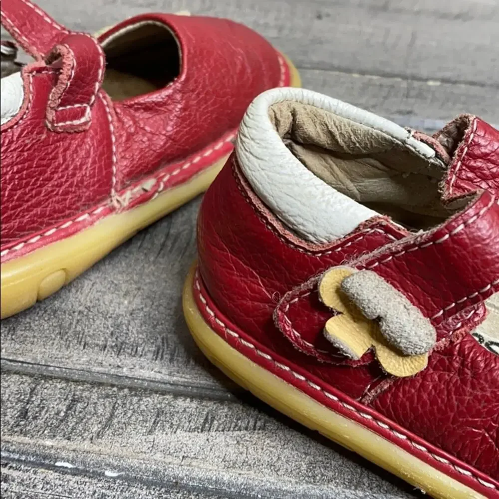 Pedoodles Leather Flower Mary Janes Large